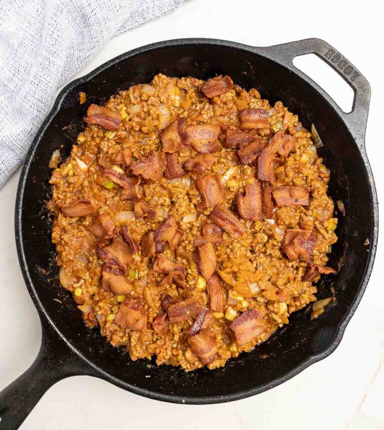 Bacon Cheeseburger Sweet Potato Tater Tot Casserole Midwestern HomeLife