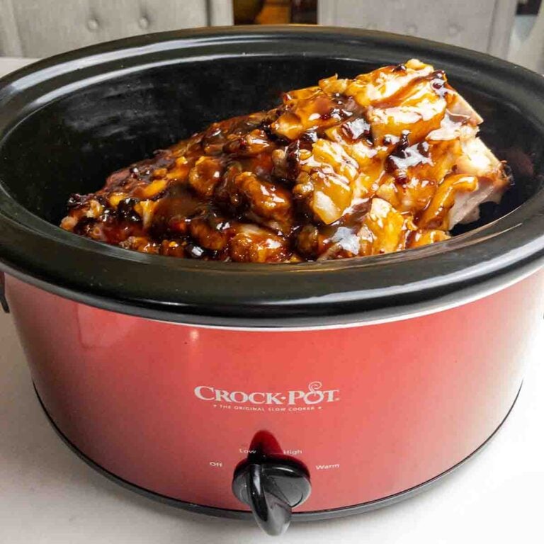 Slow Cooker Chipotle Maple Bourbon Glazed Ham