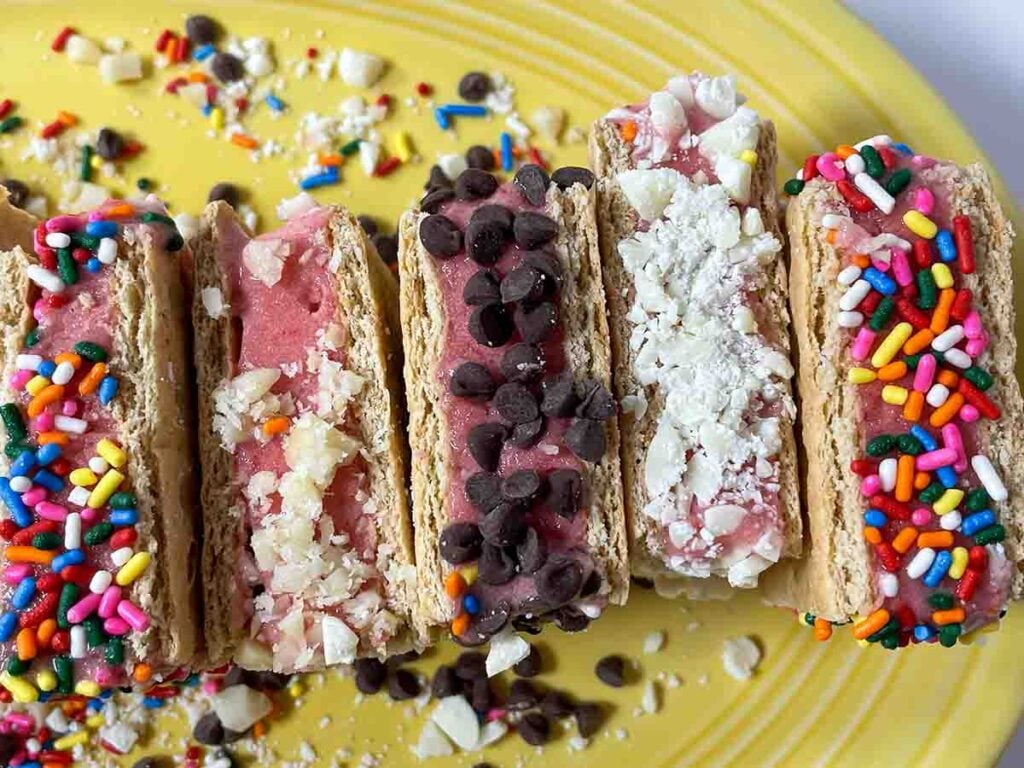 Strawberry ice cream sandwich
