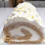 Pumpkin Angel Food Cake Roll with Lemon Filling