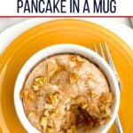 banana pancake in a mug.