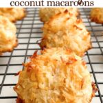 coconut macaroons on a wire baking rack.
