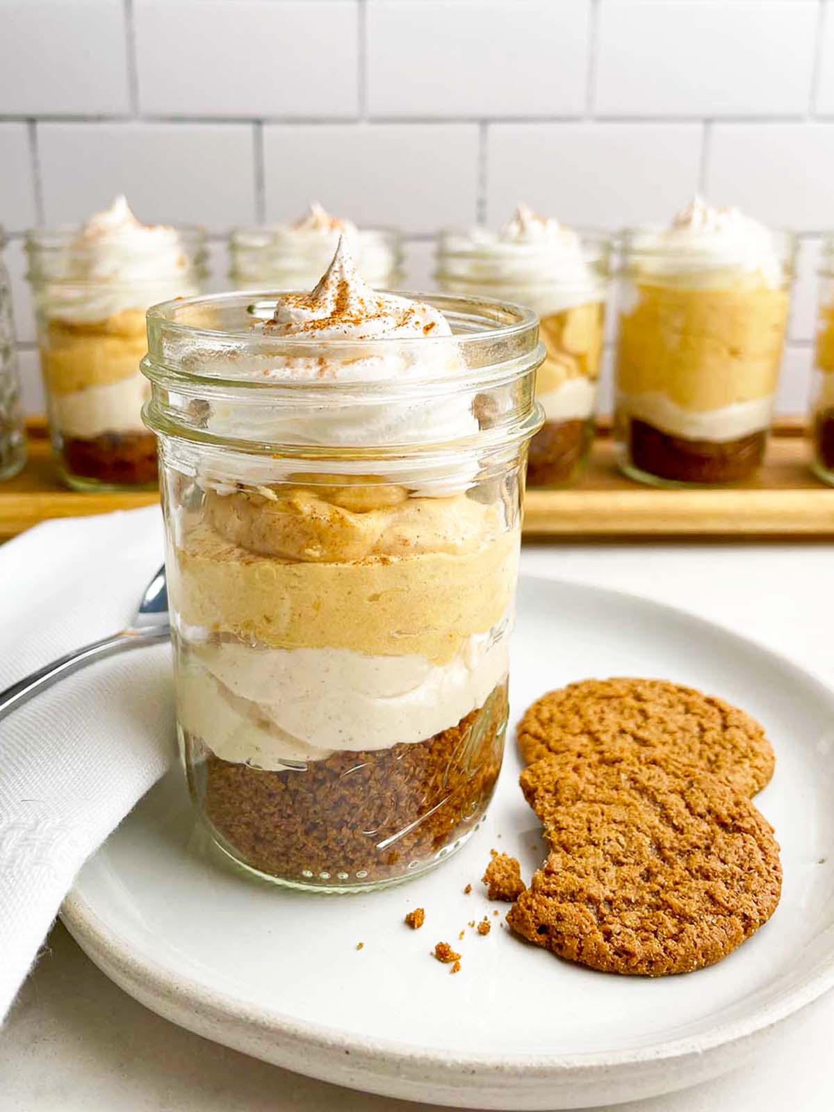 pumpkin pie cup in a mason jar