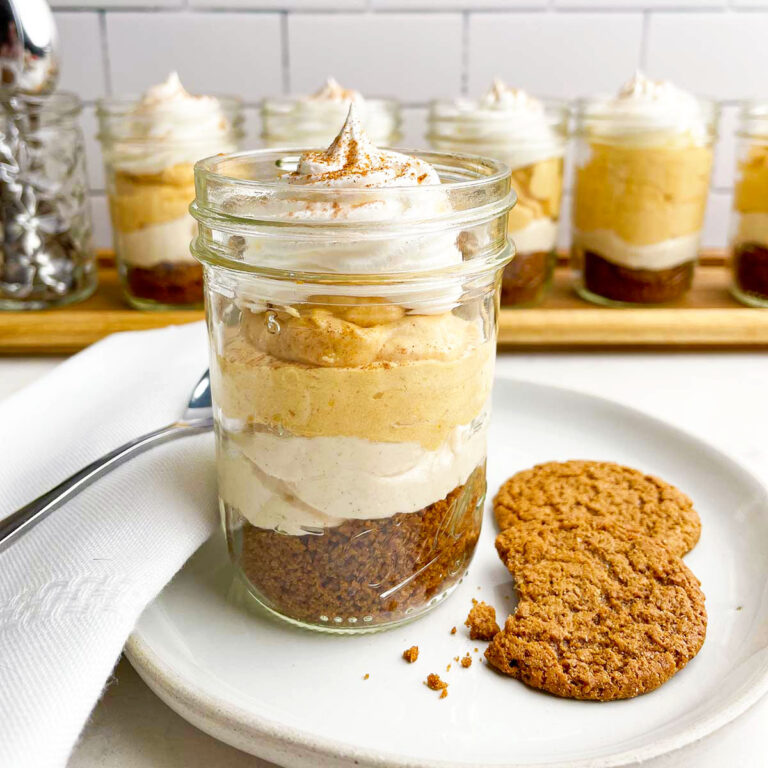 pumpkin pie cup in a mason jar