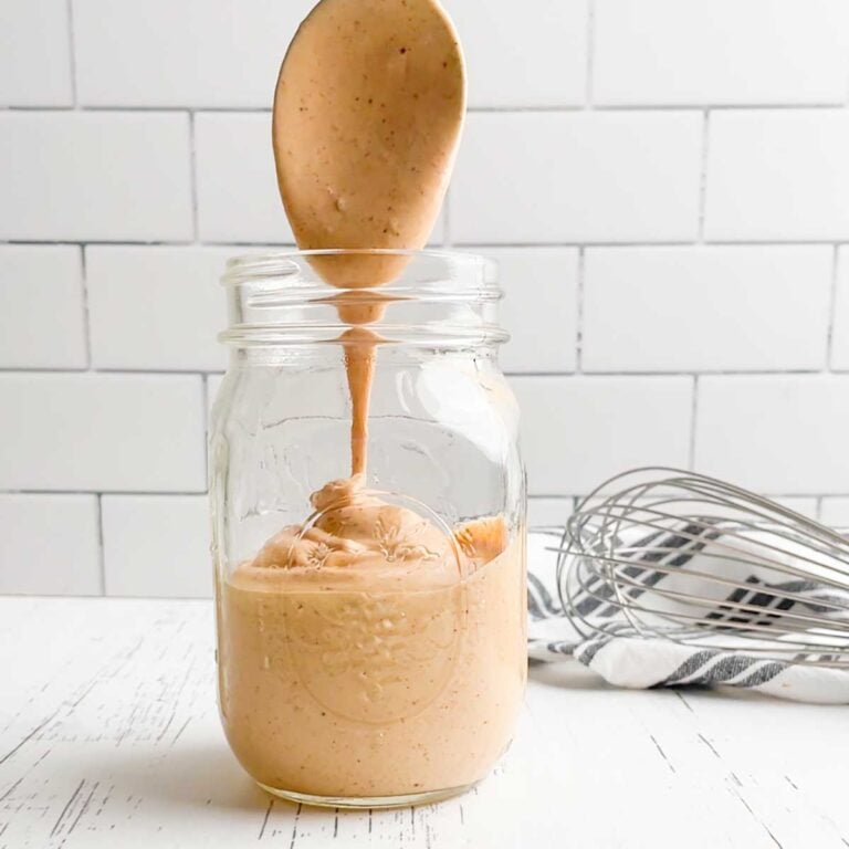 mason jar with spicy mayo