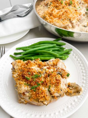 Baked Pork Chops with Mushroom Gravy - Midwestern HomeLife