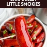grape jelly little smokies on a toothpick.