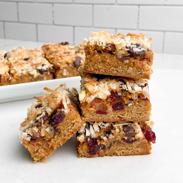 stack of pumpkin yellow cake mix bars