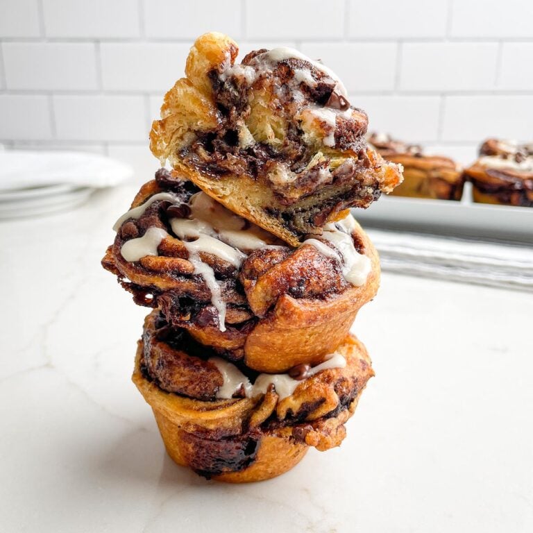 stack of cruffins on a white countertop