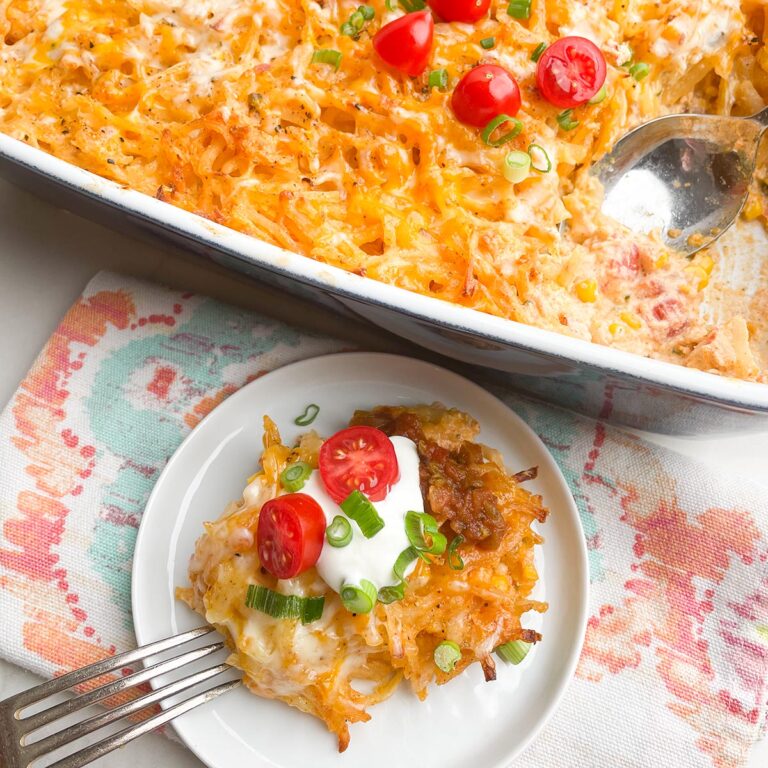 Chicken Taco Hash Brown Casserole (Oven Recipe)