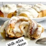 air fryer cinnamon roll on a white plate