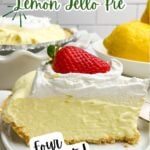 jello pudding pie on a white plate.