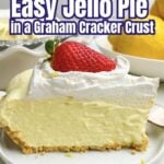 jello pudding pie on a white plate.