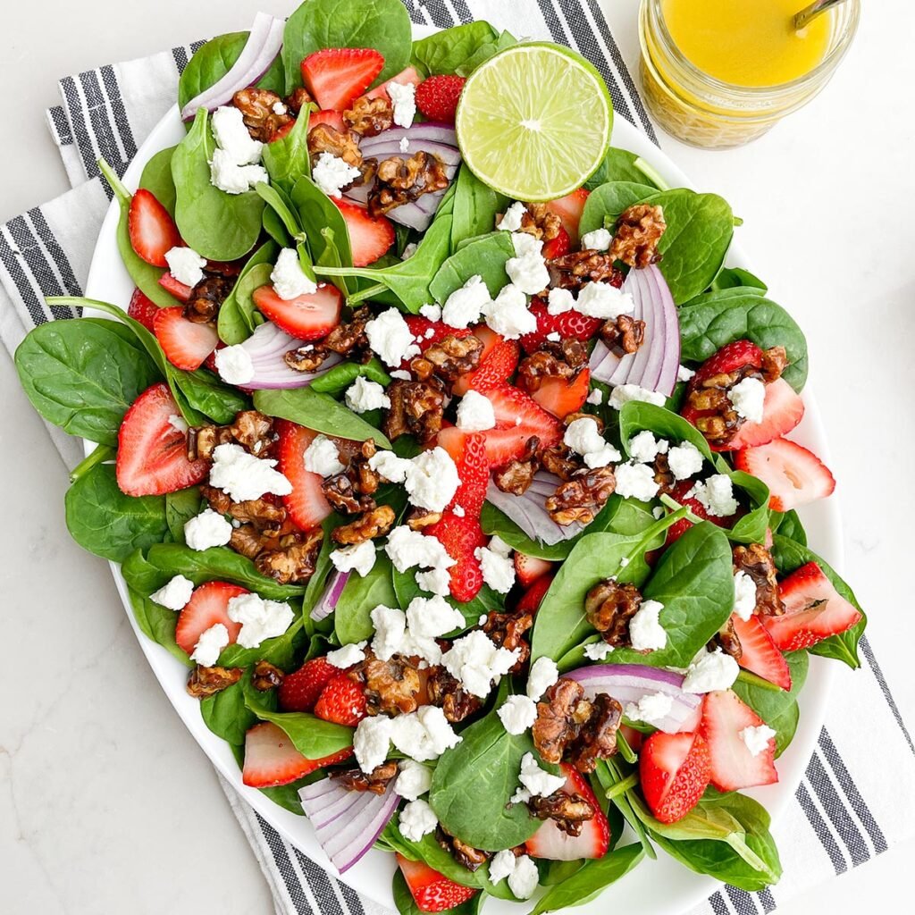 Strawberry Goat Cheese Walnut Salad Midwestern HomeLife