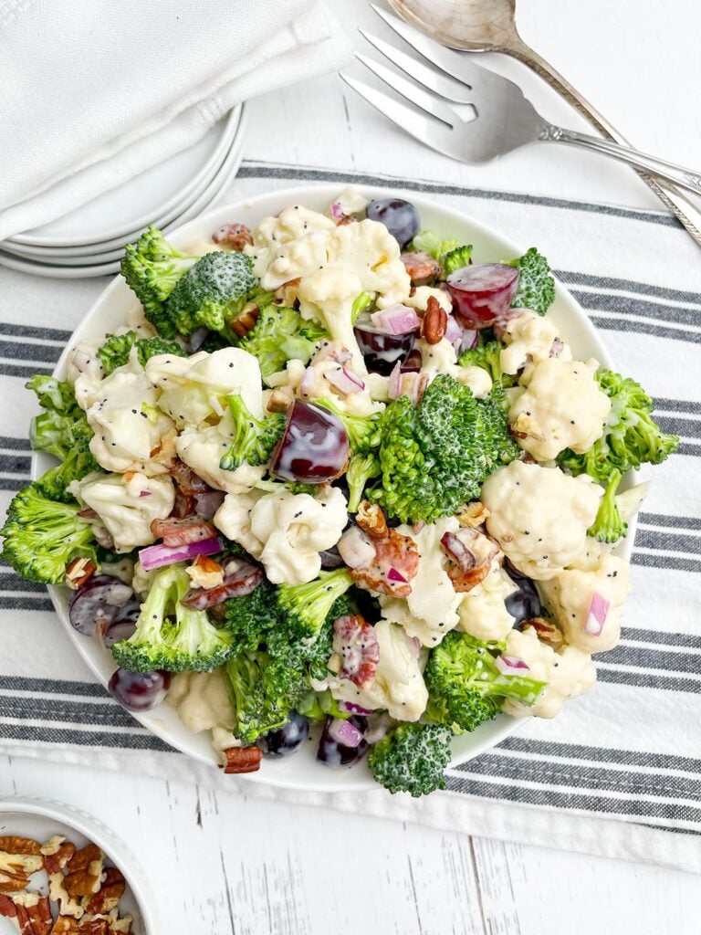 Broccoli Cauliflower Bacon Salad Midwestern HomeLife