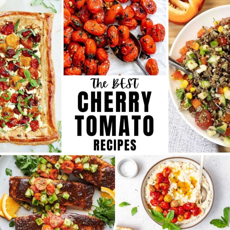 collage of cherry tomato recipes