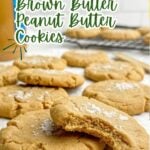 brown butter peanut butter cookies on parchment paper.