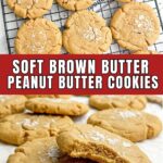 brown butter peanut butter cookies on parchment paper.