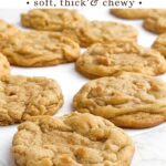 chocolate chipless cookies on a white countertop.