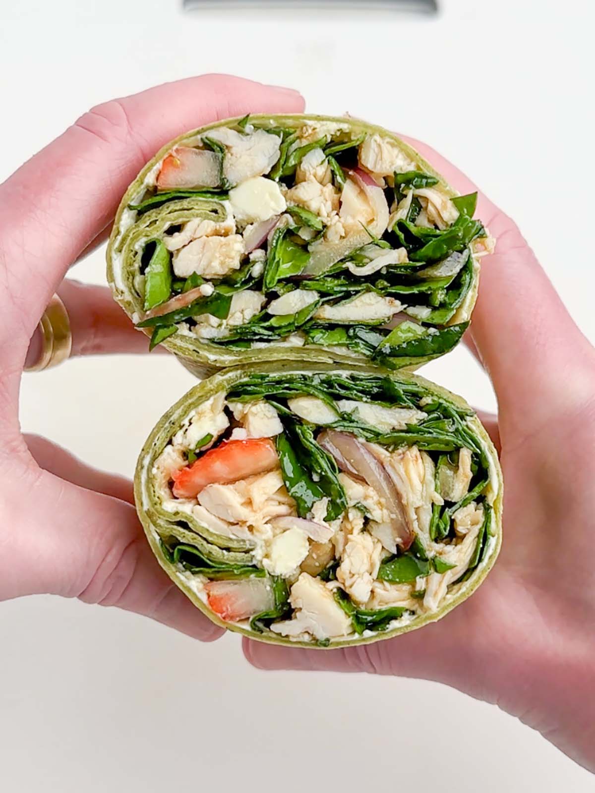 Strawberry Chicken Spinach Wrap - Midwestern HomeLife