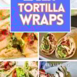 collage of photos of tortilla wraps.