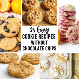 collage of various cookies without chocolate chips.
