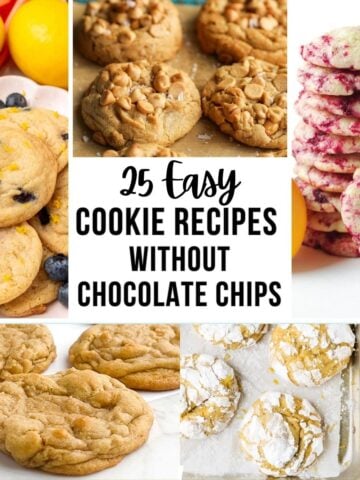 collage of various cookies without chocolate chips.
