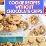 collage of various cookies without chocolate chips.