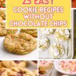 collage of various cookies without chocolate chips.