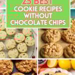 collage of various cookies without chocolate chips.
