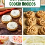 collage of cookie recipes without chocolate chips.