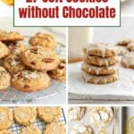 collage of cookie recipes without chocolate chips.