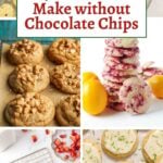 collage of cookie recipes without chocolate chips.