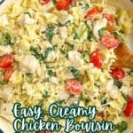 chicken Boursin pasta in a Dutch oven.