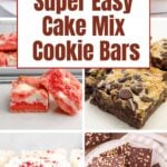 collage of cake mix cookie bars.
