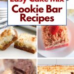 collage of cake mix cookie bars.