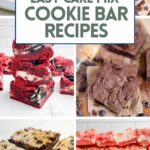 collage of cake mix cookie bars.
