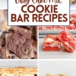 collage of cake mix cookie bars.