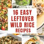 collage of leftover wild rice recipes.