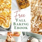 collage of fall baking recipes.
