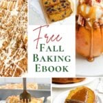 collage of fall baking recipes.