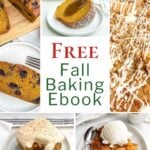 collage of fall baking recipes.