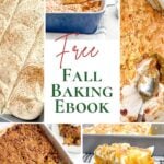 collage of fall baking recipes.